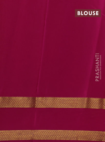 Green & Pink Pure Mysore Silk - Checks
