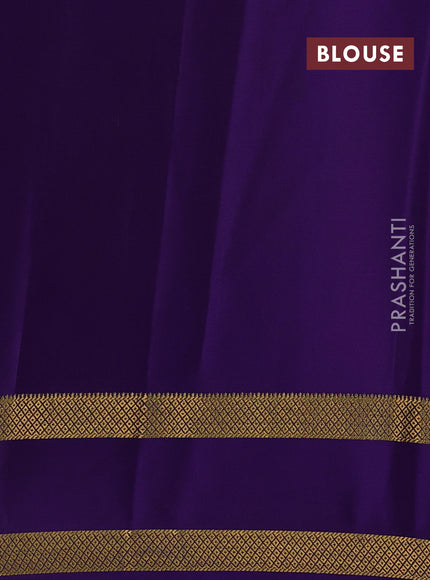 Pink & Purple Pure Mysore Silk - Checks