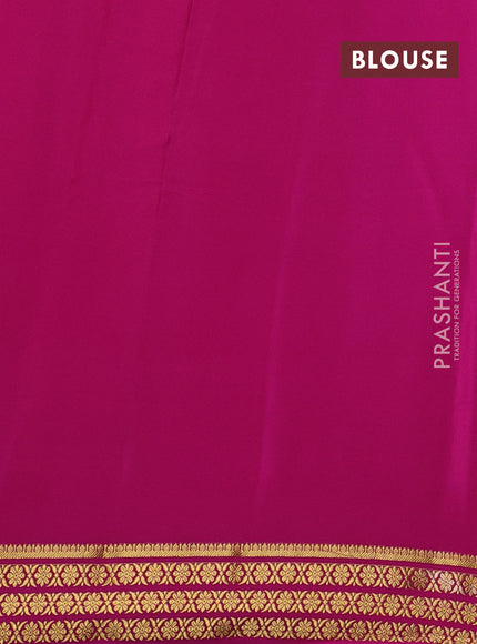 Grey & Pink Pure Mysore Silk Saree