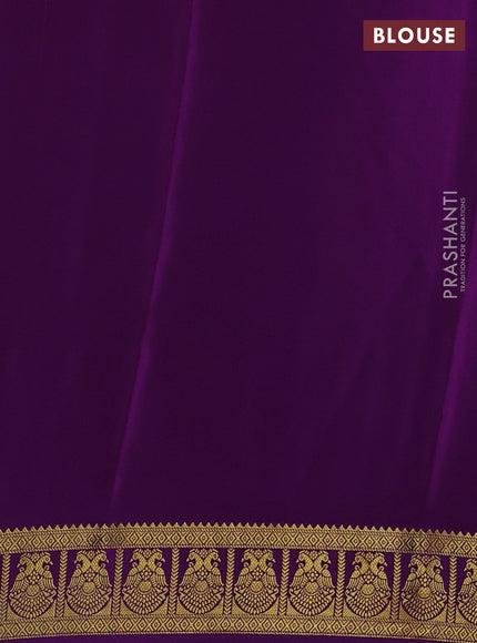 Blue & Purple Pure Mysore Silk Saree