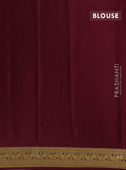 Maroon Pure Mysore Silk - Checks