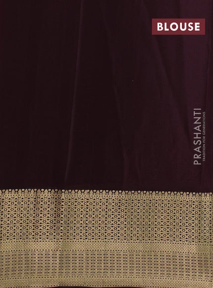 Peach & Coffee Brown Pure Mysore Silk - Weaves