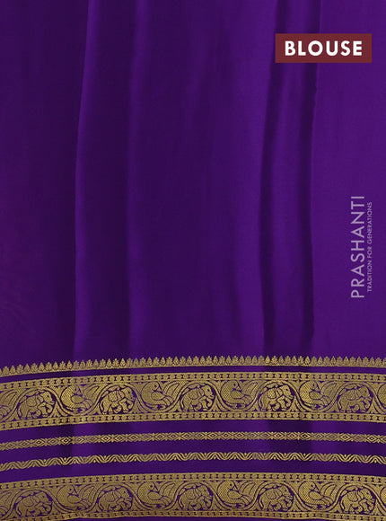 Pink & Violet Pure Mysore Silk Saree