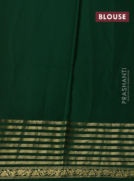 Mustard Yellow & Green Mysore Silk - Applique Work