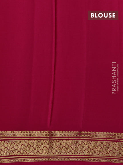 Green & Pink Mysore Silk - Applique Work