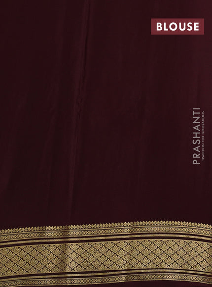 Orange & Coffee Brown Mysore Silk - Applique Work