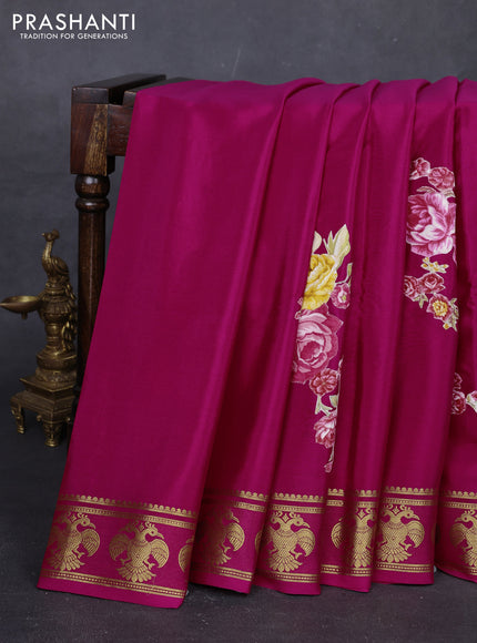Pink Mysore Silk - Applique Work