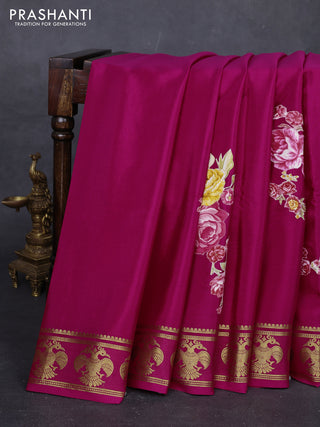 Pink Mysore Silk - Applique Work