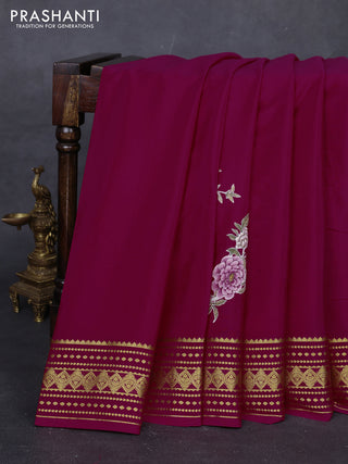 Pink Mysore Silk - Applique Work