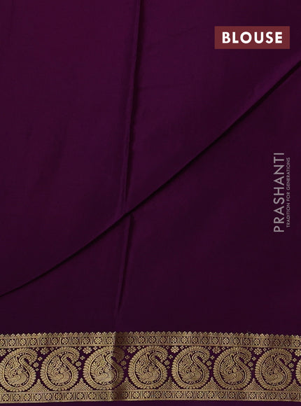 Orange & Purple Mysore Silk - Applique Work