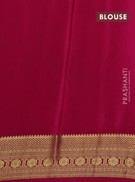 Cs Blue & Pink Mysore Silk - Applique Work