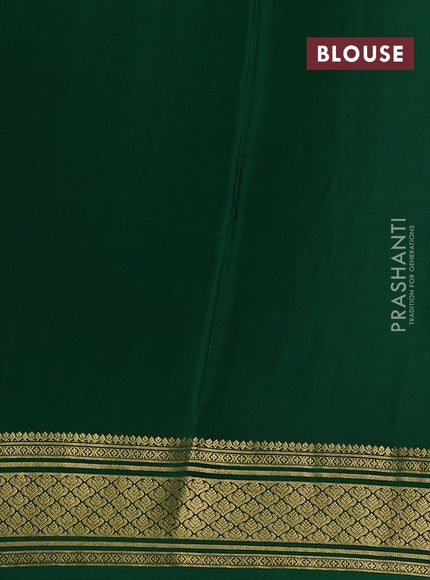 Pink & Green Mysore Silk - Applique Work