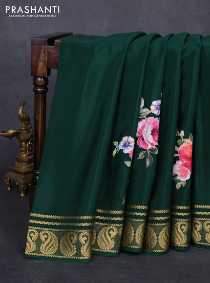 Green Mysore Silk - Applique Work