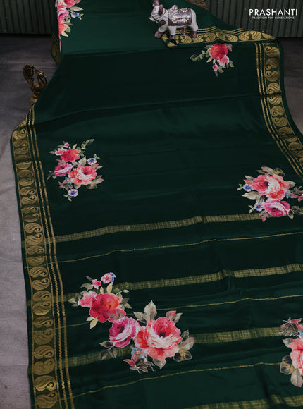 Green Mysore Silk - Applique Work
