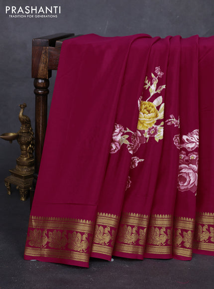 Pink Mysore Silk - Applique Work
