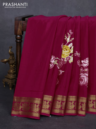 Pink Mysore Silk - Applique Work