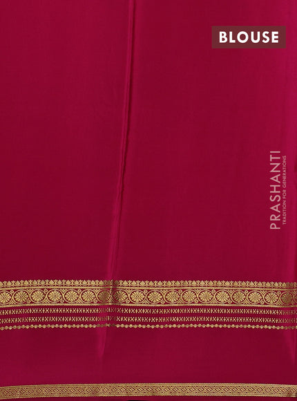 Green & Pink Mysore Silk - Applique Work