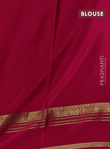 Violet & Pink Mysore Silk - Applique Work