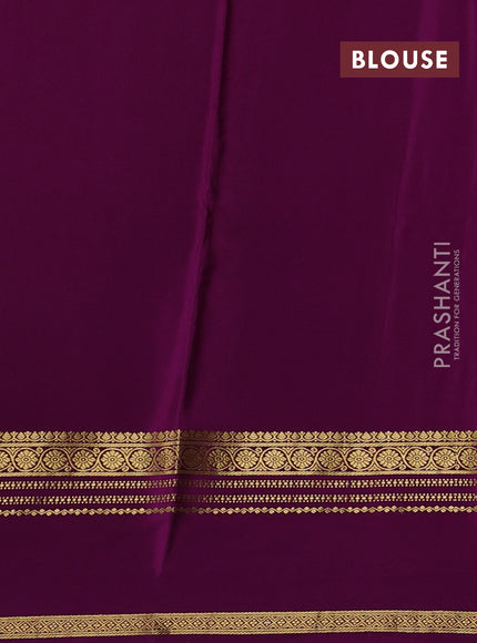 Green & Purple Mysore Silk - Applique Work
