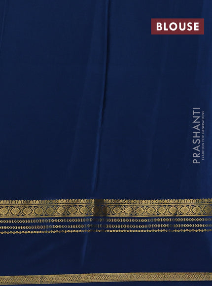 Pastel Purple & Peacock Blue Mysore Silk - Applique Work