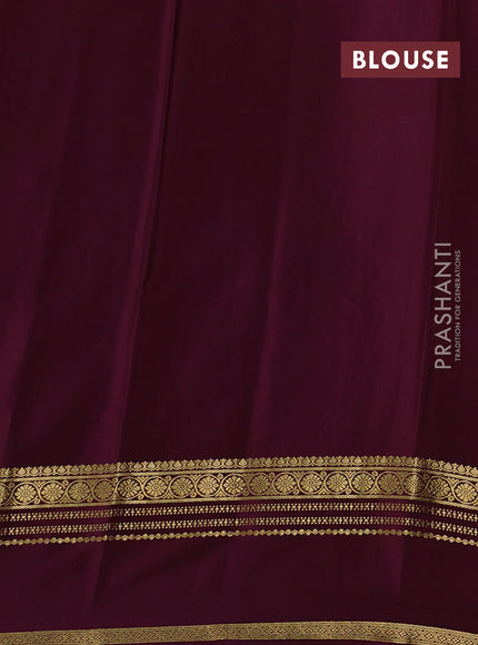 Pink & Wine Mysore Silk - Applique Work