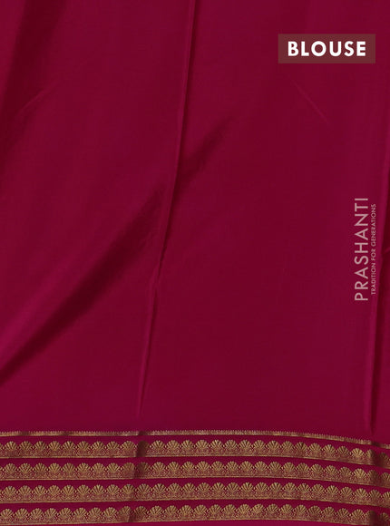 Green & Pink Mysore Silk - Applique Work