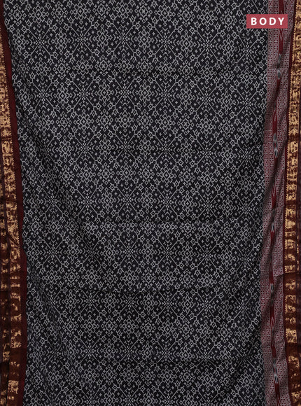 Black & Maroon Semi Maheshwari Cotton Saree