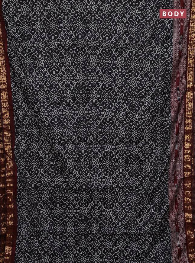 Black & Maroon Semi Maheshwari Cotton Saree