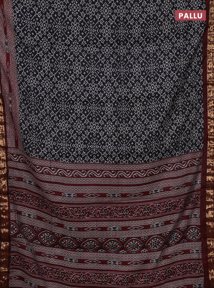 Black & Maroon Semi Maheshwari Cotton Saree