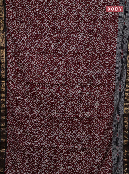 Maroon & Black Semi Maheshwari Cotton Saree