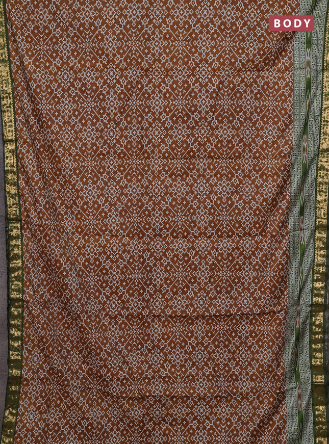 Mustard Yellow & Green Semi Maheshwari Cotton Saree