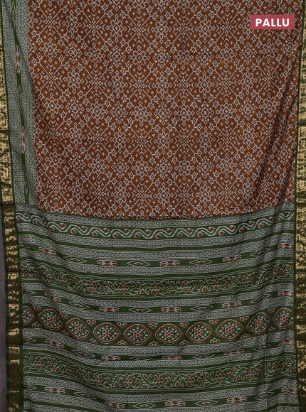 Mustard Yellow & Green Semi Maheshwari Cotton Saree