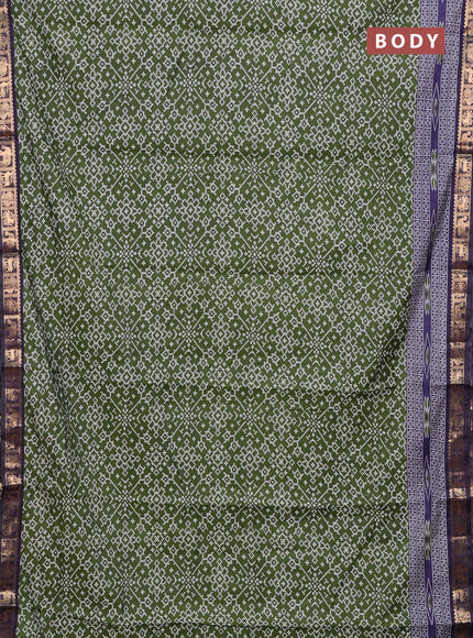 Green & Navy Blue Semi Maheshwari Cotton Saree