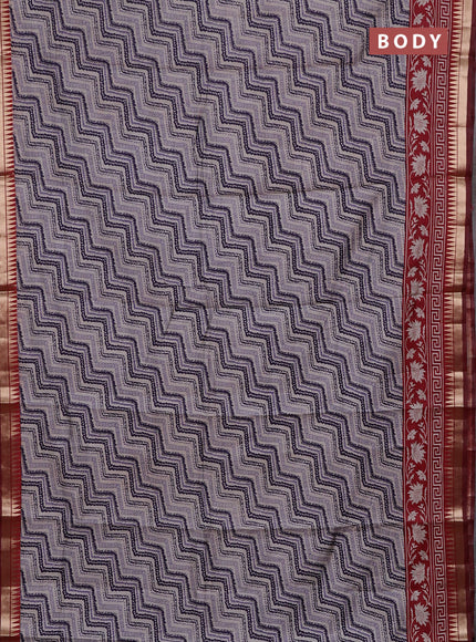 Blue & Maroon Semi Maheshwari Cotton Saree