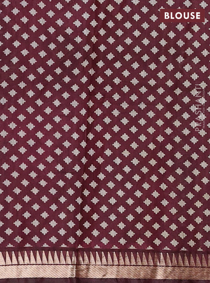 Mustard Yellow & Maroon Semi Maheshwari Cotton Saree