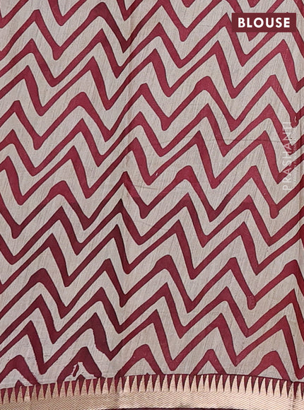 Maroon Semi Maheshwari Cotton Saree