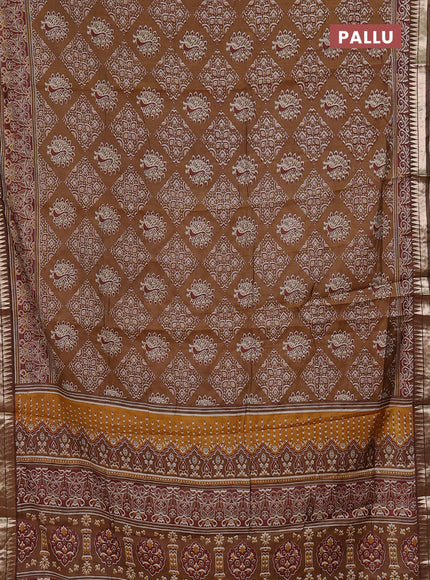 Mustard Green Semi Maheshwari Cotton Saree