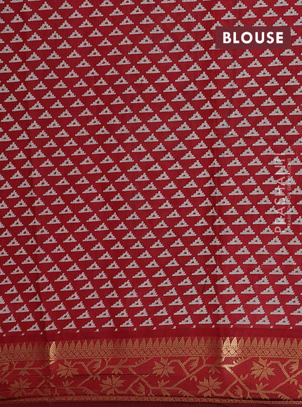 Blue & Maroon Semi Maheshwari Cotton Saree