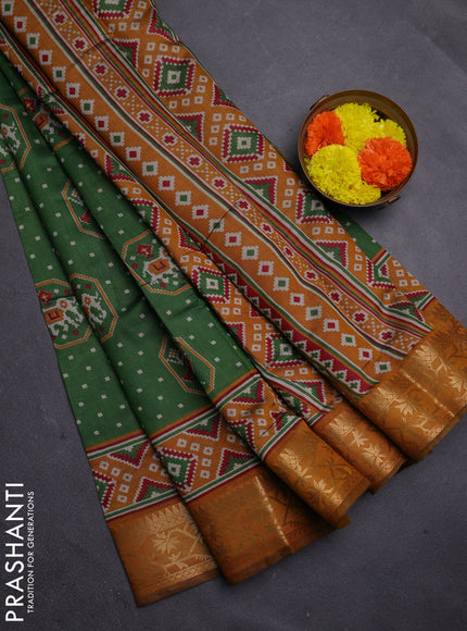 Green & Mustard Yellow Semi Maheshwari Cotton Saree