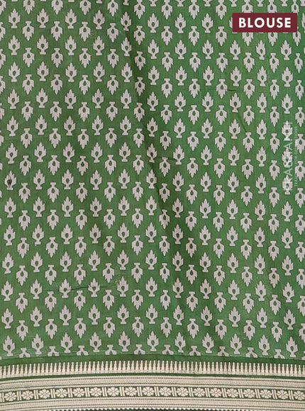 Maroon & Green Semi Maheshwari Cotton Saree