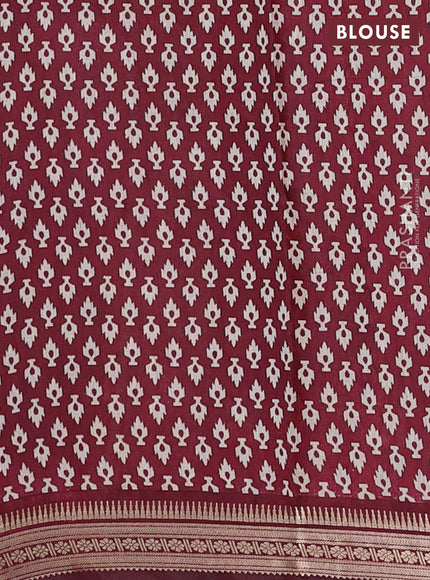 Black & Maroon Semi Maheshwari Cotton Saree