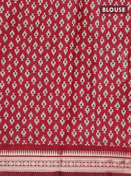 Navy Blue & Maroon Semi Maheshwari Cotton Saree