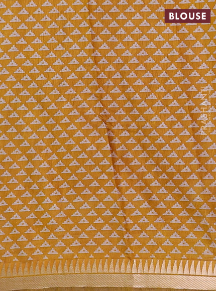 Maroon & Mustard Yellow Semi Maheshwari Cotton Saree