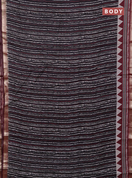 Mustard Yellow & Maroon Semi Maheshwari Cotton Saree