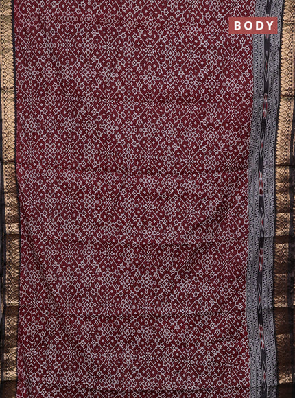 Maroon & Black Semi Maheshwari Cotton Saree