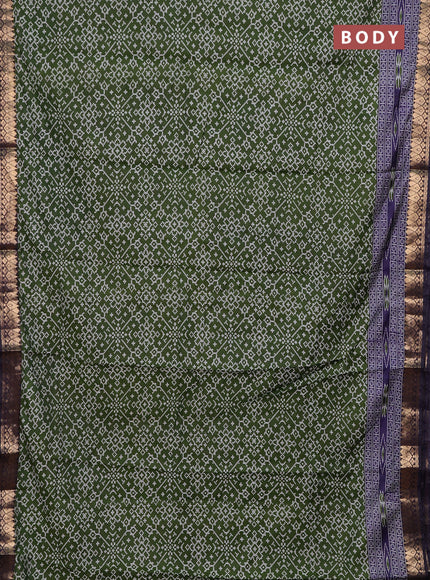 Green & Navy Blue Semi Maheshwari Cotton Saree