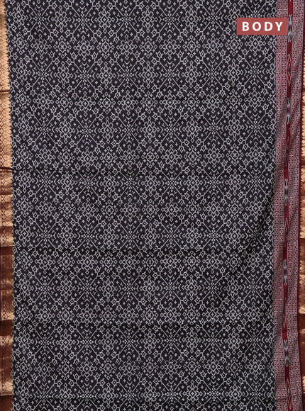 Black & Maroon Semi Maheshwari Cotton Saree