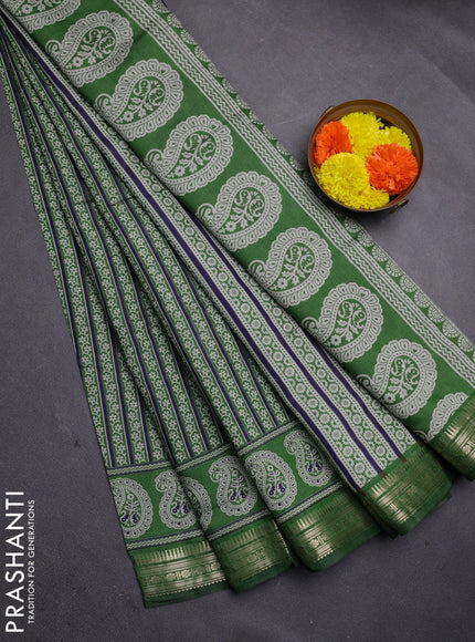 Green Semi Maheshwari Cotton Saree