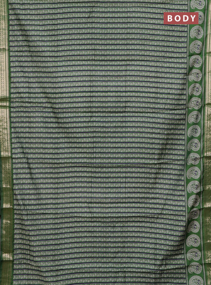 Green Semi Maheshwari Cotton Saree