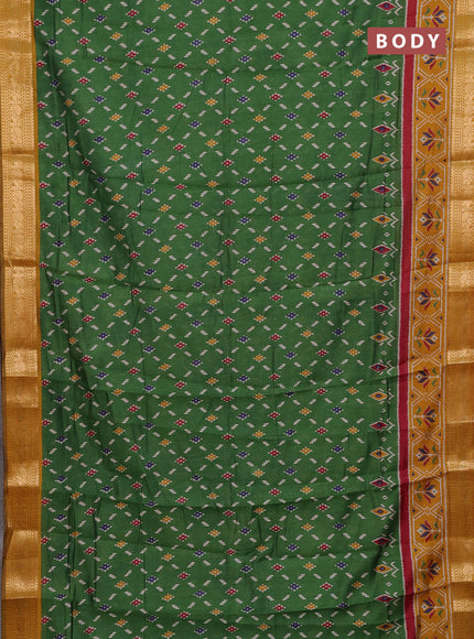 Green & Mustard Yellow Semi Maheshwari Cotton Saree
